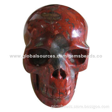 Gemstone Skull Carving, 3 to 8-inch Size, Customized Designs AcceptedNew